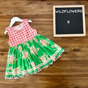Wildflowers Best Day Ever Best In Show Ballet Top 8 Pink Dot Green Floral Dogs